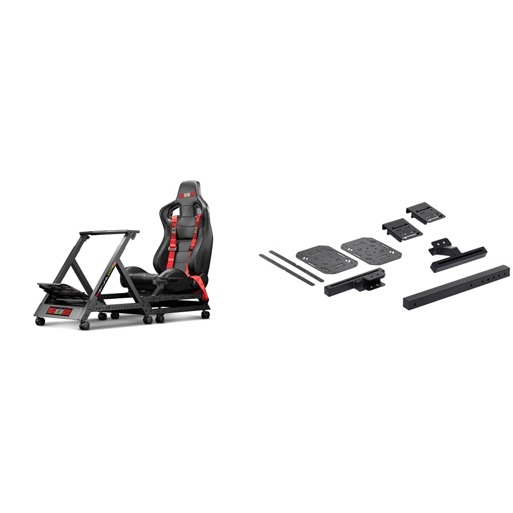 Next Level Racing GTTrack Simulator Cockpit (NLR-S009) and Combat Flight Pack