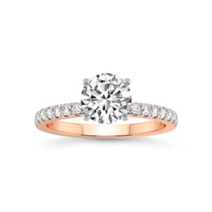 FRIENDLY DIAMONDS 2 Carat | IGI Certified Round Shape Lab Grown Diamond Engagement Ring | 14K Or 18K in White, Yellow Or Rose Gold | Nomi Classic Eternity Diamond Ring | FG-VS1-VS2 Quality