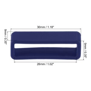 uxcell Watch Band Strap Loops, Rubber Replacement Fastener Rings Silicone Watch Holder Keeper for 26mm Width Watch Band, Navy Blue 4 Pcs