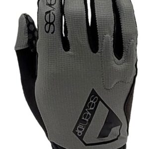 7 iDP Project Full Finger Bicycle Glove (Gray, Medium)