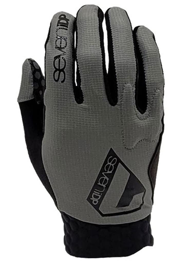 7 iDP Project Full Finger Bicycle Glove (Gray, Medium)