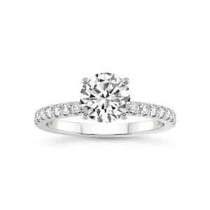 friendly diamonds 2 carat | igi certified round shape lab grown diamond engagement ring | 14k or 18k in white, yellow or rose gold | nomi classic eternity diamond ring | fg-vs1-vs2 quality