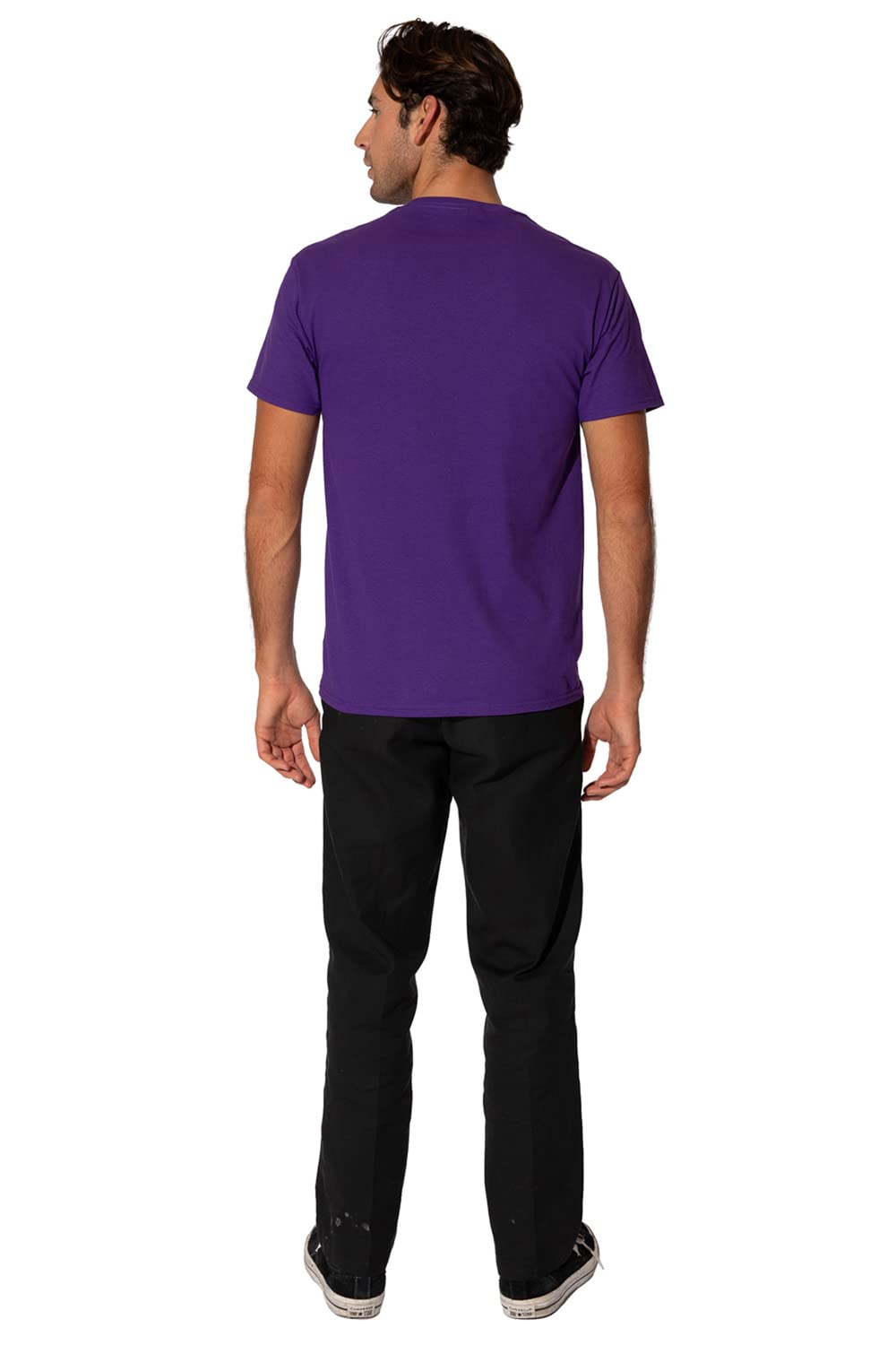 Ashland University Official Stacked Short Sleeve Mens Cotton T-Shirt,Purple, Large