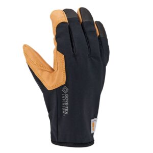 carhartt men's gore-tex infinium synthetic leather secure cuff glove black barley medium