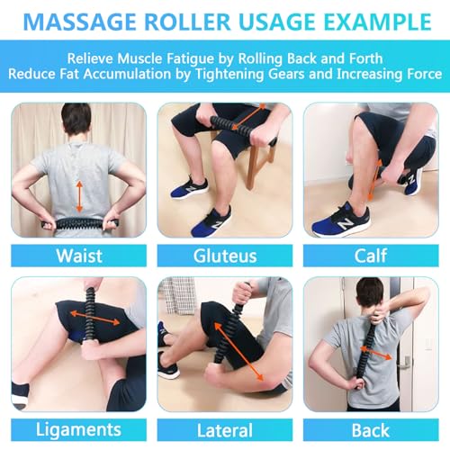 Monfasye Muscle Roller Stick, Yoga Massage Roller Bar Fitness Beauty Tool for Athletes Relief Leg Back Pain (Black)