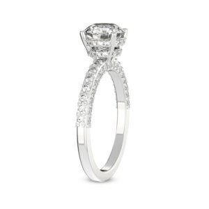 1 Carat | IGI Certified Round Shape Lab Grown Diamond Engagement Ring For Women | 14K Or 18K in White, Yellow Or Rose Gold | Lab Created Atria Secret Double Halo Diamond Engagement Ring | GH-VS1-VS2 Quality Friendly Diamonds Engagement Ring