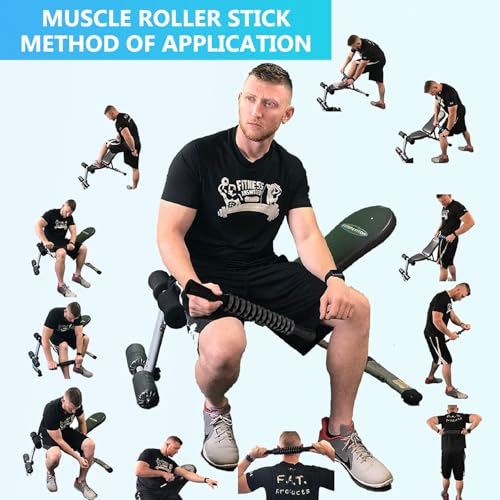 Monfasye Muscle Roller Stick, Yoga Massage Roller Bar Fitness Beauty Tool for Athletes Relief Leg Back Pain (Black)