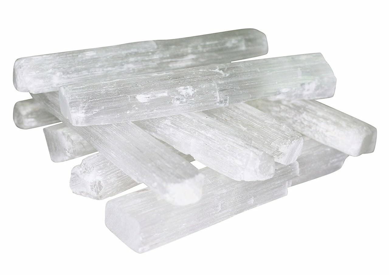 Pachamama Essentials Selenite Sticklets 10 Pieces - 3-4 inches Bulk Sale - Healing Stone