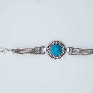 ZIVEMOT Western National Style Vintage Turquoise Bracelet Silver Turquoise Bangle Western Jewelry for Women