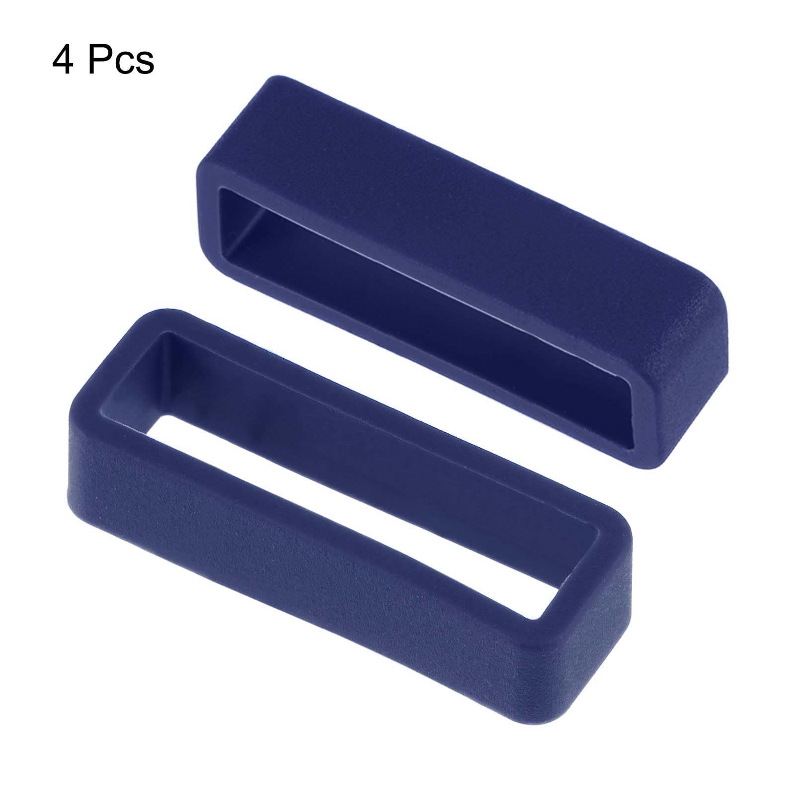 uxcell Watch Band Strap Loops, Rubber Replacement Fastener Rings Silicone Watch Holder Keeper for 26mm Width Watch Band, Navy Blue 4 Pcs