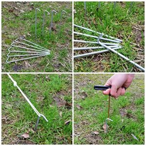 9 Inches 8 Pack Heavy Duty Tent Stakes, Metal Ground Stakes for Camping, Garden or Inflatable, Galvanized Steel Pegs for Yard and Outdoor Decorations