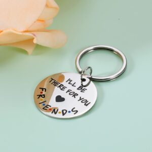 Best Friend Merchandise Keychain Gift for Women Men Friends I'll Be There for You Keychain for BFF Couples Dad Mom Birthday Graduation Christmas Friendship Jewelry Gift for Female Friends