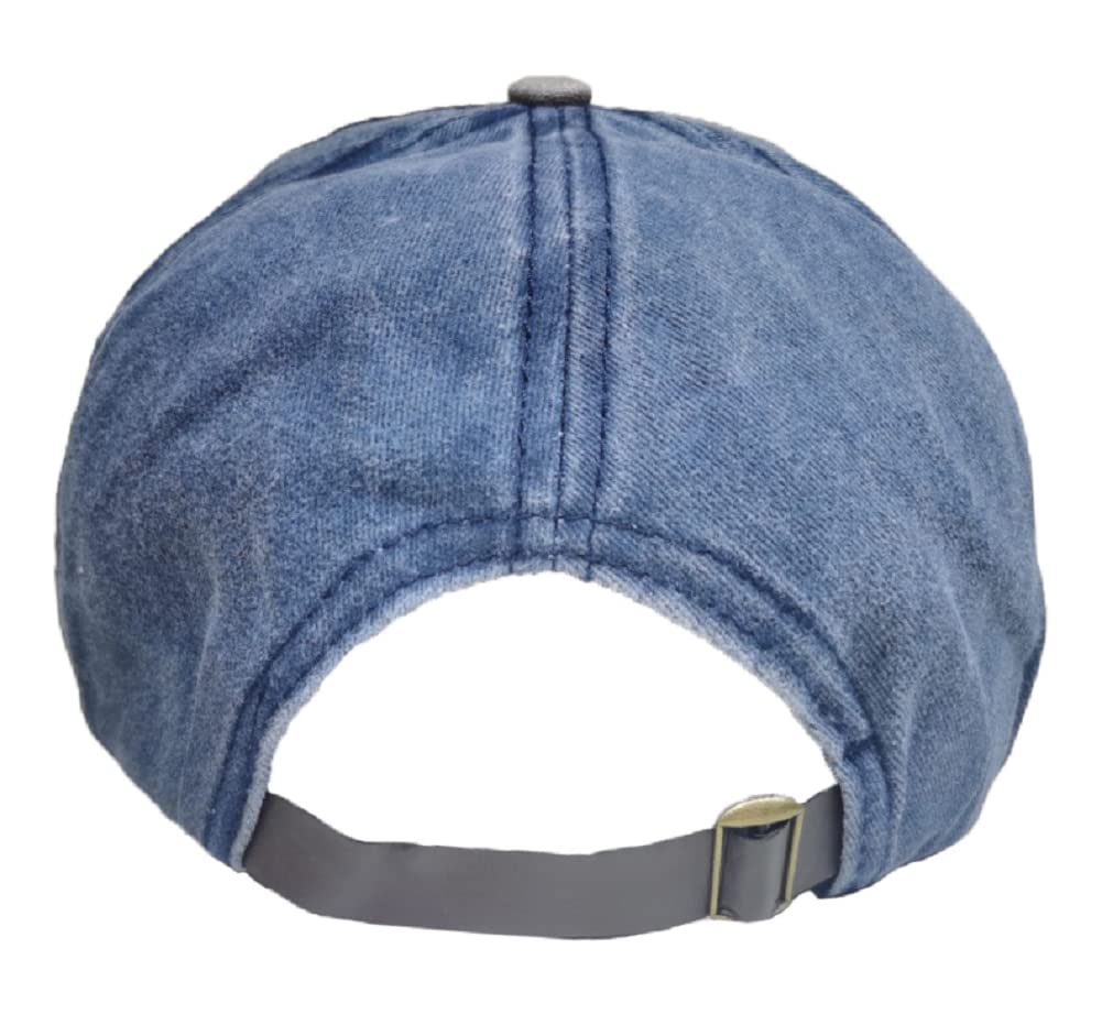 LONGTEN Vintage Baseball Cap Fashion Anchor Pattern Denim Cotton Frayed Edge Sunhat Adjustable Unisex C