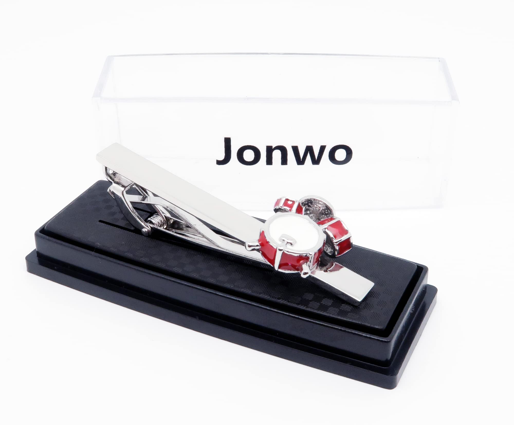 Jonwo Men Tie Clip Drum Kits Tie Bar for Gentleman Metal Silver Tone Regular Necktie Tie Bar Clip for Music Fans Anniversary (Drum Kit Tie Clip)