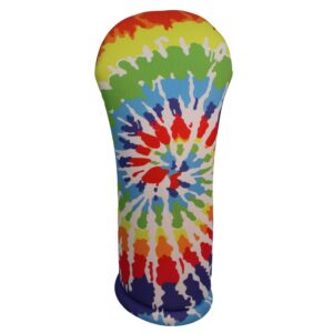 Tie Dye Collection Golf Club Headcovers 3 Separate Sizes Driver Fairway Hybrid All Sold Separately Handmade in USA by BeeJos (Rainbow, Driver)