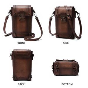 Montana West Mini Crossbody Bag for Women Genuine Leather Vintage Shoulder Bag Cell Phone Purse MWG01-9062CF