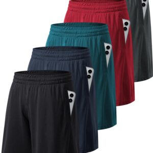 MLYENX Mens 4-6 Pack Workout Gym Shorts Quick Dry Lightweight Athletic Basketball Running Shorts for Men with Pockets