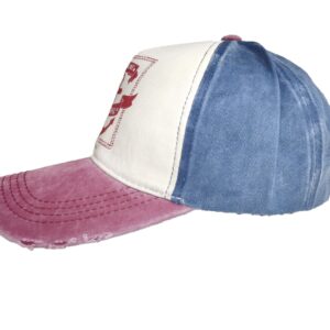 LONGTEN Vintage Baseball Cap Fashion Anchor Pattern Denim Cotton Frayed Edge Sunhat Adjustable Unisex C