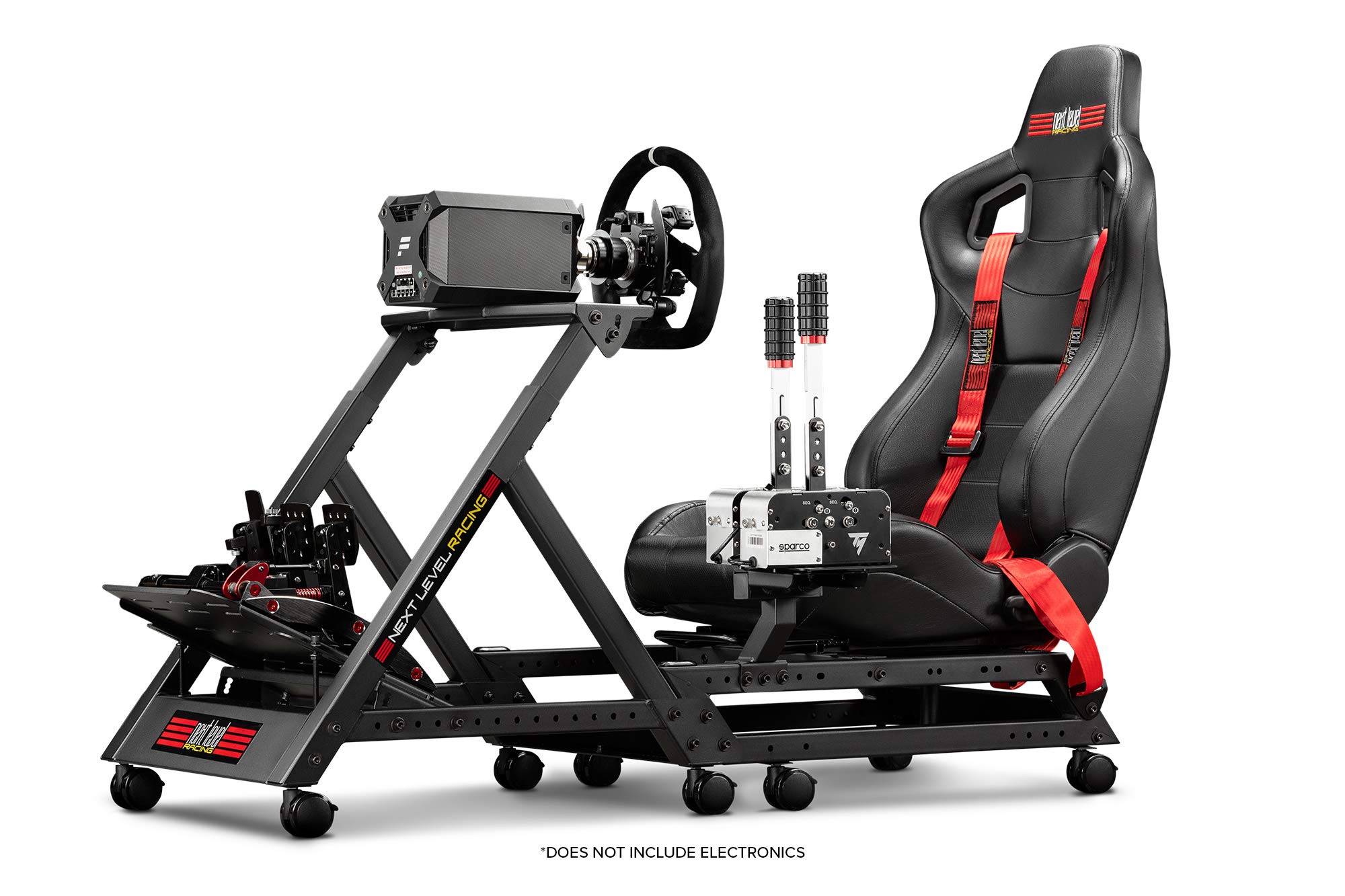 Next Level Racing GTTrack Simulator Cockpit (NLR-S009) and Combat Flight Pack