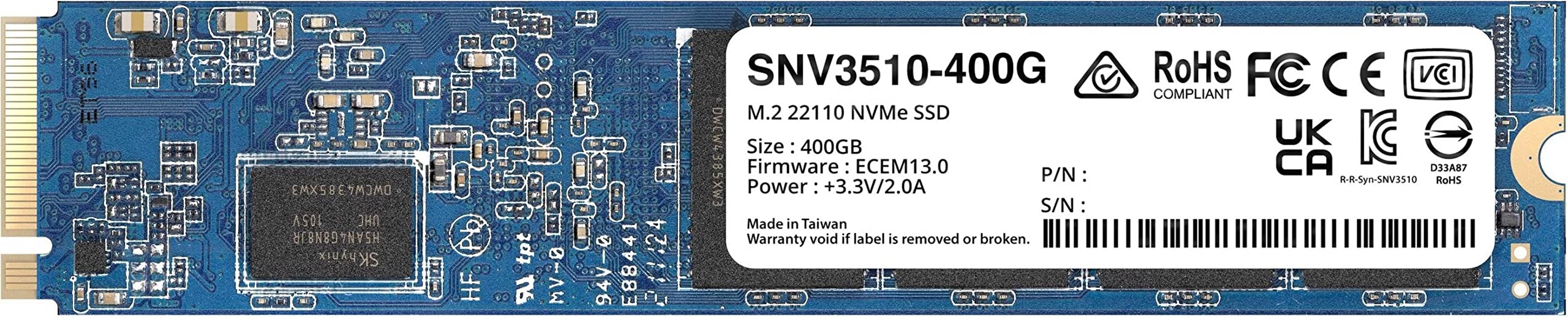 Synology M.2 22110 NVMe SSD SNV3510 400GB (SNV3510-400G)