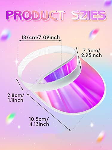 Geyoga 6 Pcs Pink Clear Sun Visor Hats Plastic Sun Visor UV Protection Golf Cap Unisex PVC Transparent Visor Cap for Women Men