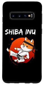 galaxy s10 funny shiba inu uni dog high kick karate master sport art case