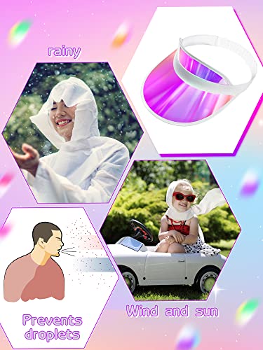 Geyoga 6 Pcs Pink Clear Sun Visor Hats Plastic Sun Visor UV Protection Golf Cap Unisex PVC Transparent Visor Cap for Women Men