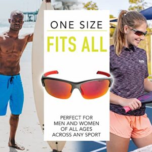 Franklin Sports Pickleball Sunglasses - All Sport UV Glasses for Tennis, Pickleball, Cycling, Rowing + More - Athletic Shades with Headband + Carry Bag, Red