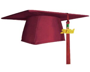 vitosun 2024/2025 matte maroon graduation cap with tassel hats burgundy for senior high school/college graduates photography