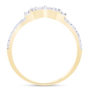 3/8 Carat Baguette & Round Cut White Natural Diamond Contour Crown Enhancer Guard Band Ring Jewelry for Women in 14K Yellow Gold Over Sterling Silver (0.37 Cttw, Color- I-J, Clarity- I2-I3)-6.5