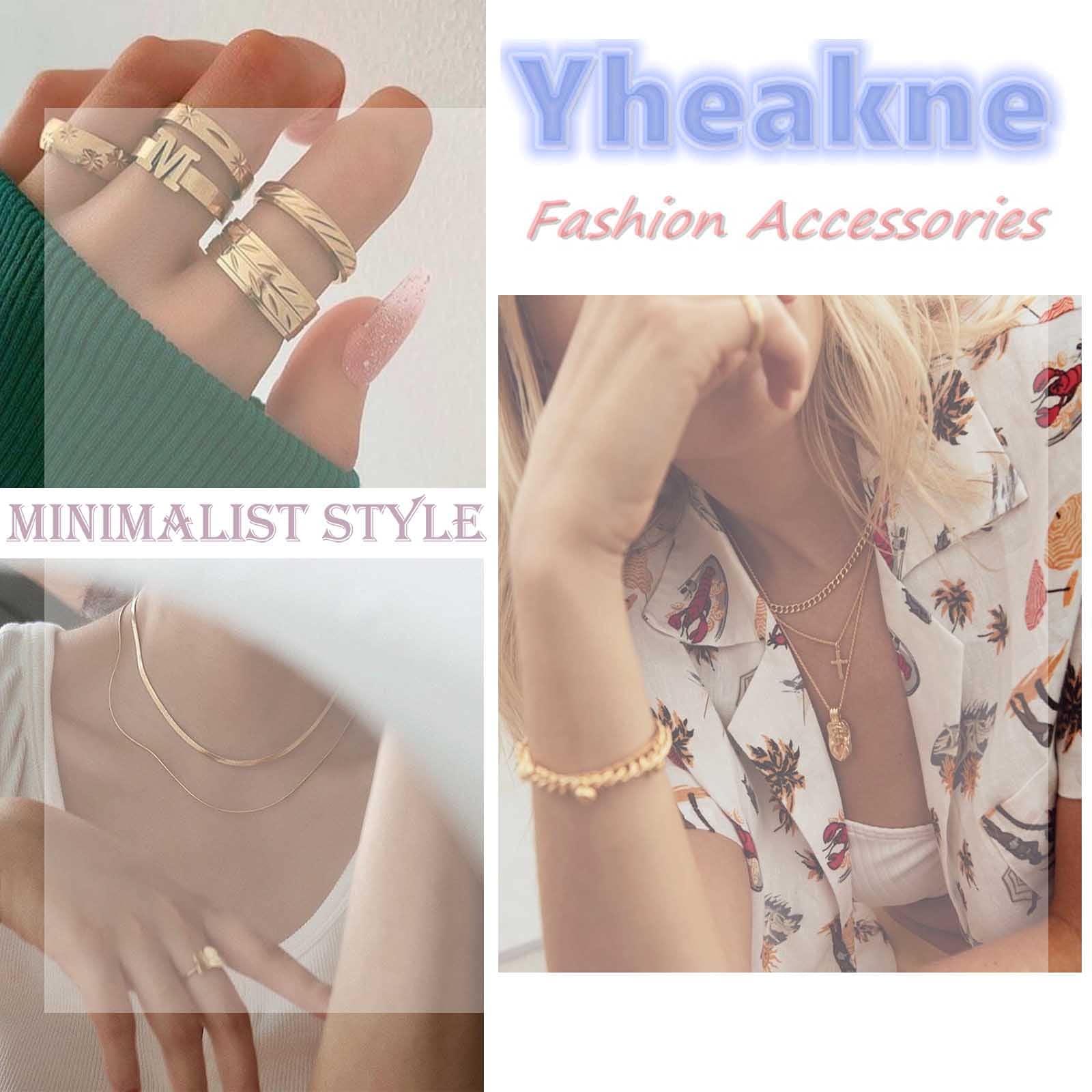 Yheakne Punk Snake Finger Rings Emerald Band Rings Adjustable Gold Knuckle Joint Rings Stackable Evil Eye Rings Set Gothic Statement Rings for Women and Girls Gifts