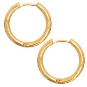 14k Gold Plated Hoop Earrings for Women Trendy Waterproof Sweatproof No Tarnish Jewelry Hey Harper