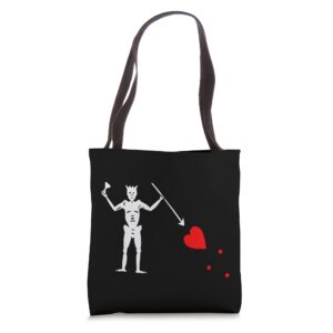 blackbeard the pirate flag tote bag