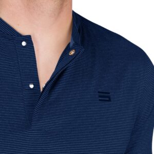 Three Sixty Six Quick Dry Collarless Golf Shirts for Men - Short Sleeve Casual Polo, Stretch Fabric Marine Navy