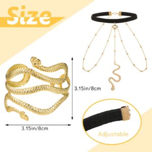 Snake Leg Chain for Women Gold Snake Open Bangle Cuff Bracelet Vintage Snake Jewelry Boho Body Thigh Chain Punk Snake Pendant Hand Chain Outfit Accessories Beach Summer Party Supplies(Twisting)