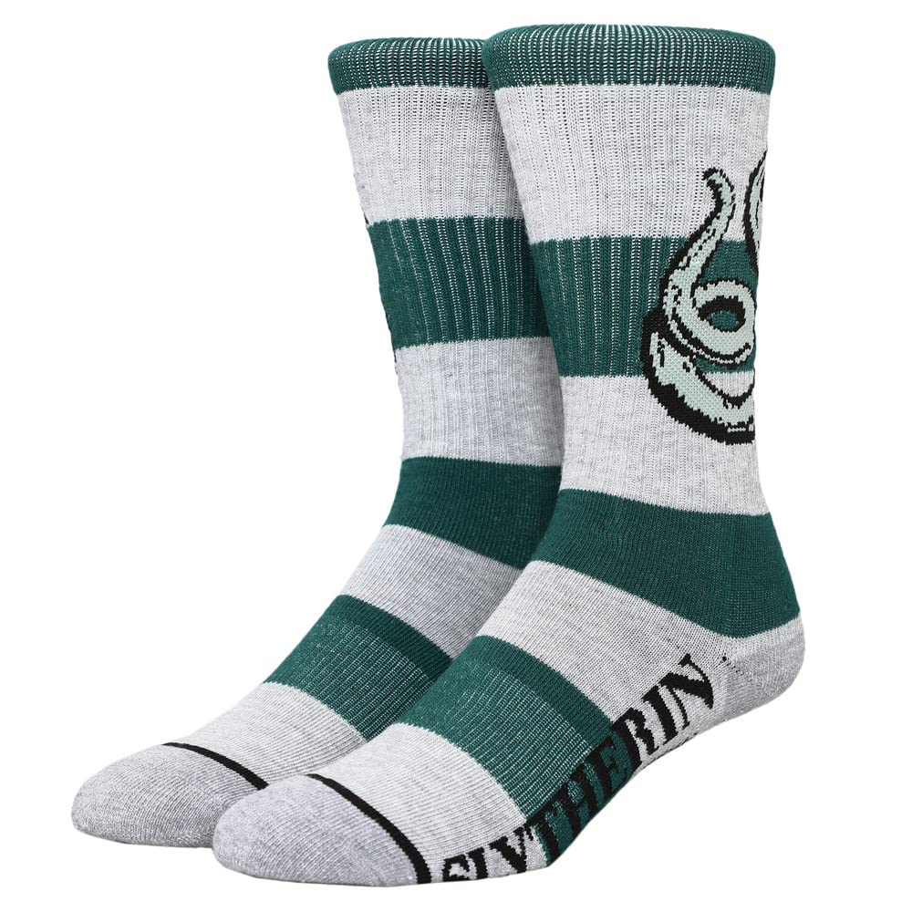 Harry Potter Slytherin Athletic Crew Socks for Men 10-13