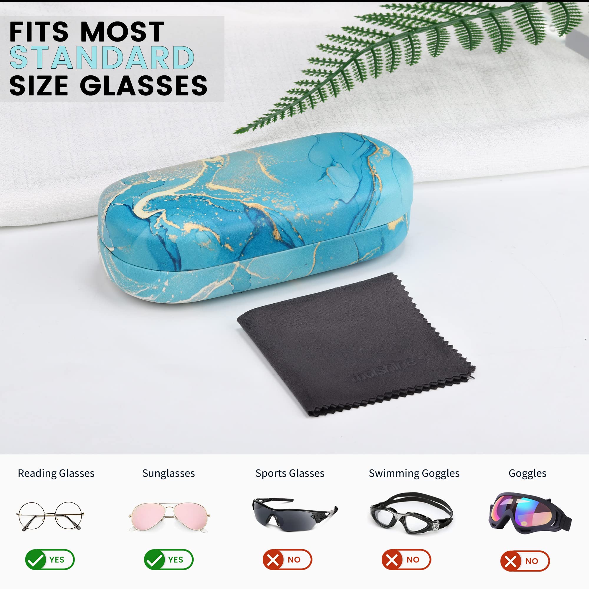 molshine Hard Shell Sunglasses Case,Classic Large Glasses Case for Women Men,Sunglass Eyeglasses (Cyan)