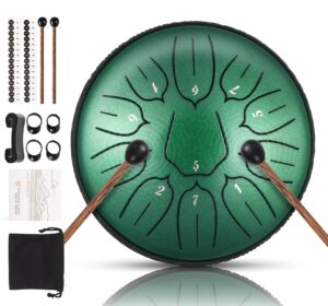 steel tongue drum 11 note 6 inches d-key tank drum handpan drum percussion instrument for meditation entertainment musical education concert mind healing yoga