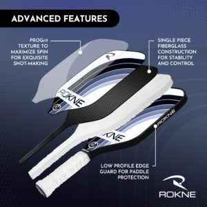 ROKNE Curve Classic Pickleball Paddle | USAPA Approved Fiberglass Pickleball Paddles | Elevate Your Game with Precision Engineering & Comfort | ProGrit Texture for Max Spin & Power | Paddle