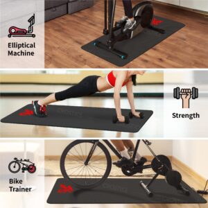 Crostice, Crostice, Crostice Bike Trainer Mat Compatible with Peloton Bike, for Treadmill & Row, 6mm Under Mat Protect Hardwood Floor Carpet, 30X60 in, Logo Style Trainer Accessory for Indoor Bike