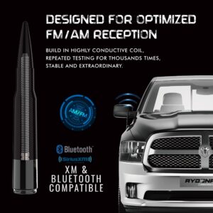 RYDONAIR Antenna Compatible with Dodge RAM 1500 2500 3500 & Ford F150 F250 F350 Super Duty 1990 - Designed for Optimized FM/AM Reception - Carwash Safe - Anti-Scratch Metallic Paint