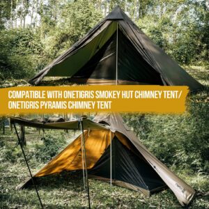 OneTigris Mesh Teepee Tent, Ultralight 1 Person Screen Room with Waterproof Bathtub Floor for Outdoor Camping Hiking Backpacking Bushcraft Tarp Hot Tent Shelter