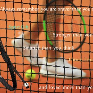 KUIYAI Tennis Racquet Gift Tennis Lovers Gift Always Remember You are Braver Stronger Smarter Than You Think Bracelet Future Tennis Player Gift Coach Gift Team Gift (TennisBrace-blk)