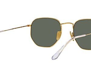 Ray-Ban RB8148 Hexagonal Titanium Sunglasses, Legend Gold/Polarized Green, 54 mm