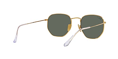 Ray-Ban RB8148 Hexagonal Titanium Sunglasses, Legend Gold/Polarized Green, 54 mm