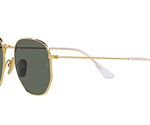 Ray-Ban RB8148 Hexagonal Titanium Sunglasses, Legend Gold/Polarized Green, 54 mm