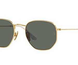 Ray-Ban RB8148 Hexagonal Titanium Sunglasses, Legend Gold/Polarized Green, 54 mm