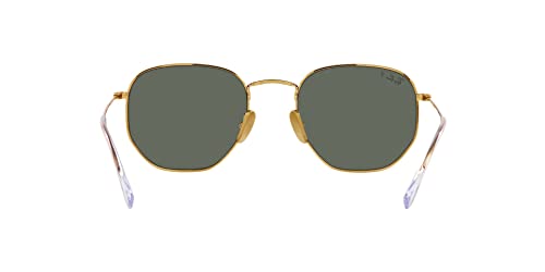 Ray-Ban RB8148 Hexagonal Titanium Sunglasses, Legend Gold/Polarized Green, 54 mm