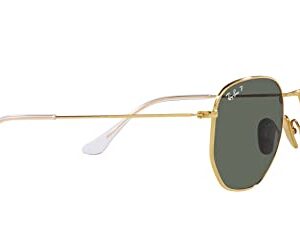 Ray-Ban RB8148 Hexagonal Titanium Sunglasses, Legend Gold/Polarized Green, 54 mm