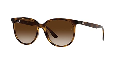 Ray-Ban Women's RB4378 Square Sunglasses, Havana/Gradient Brown, 54 mm